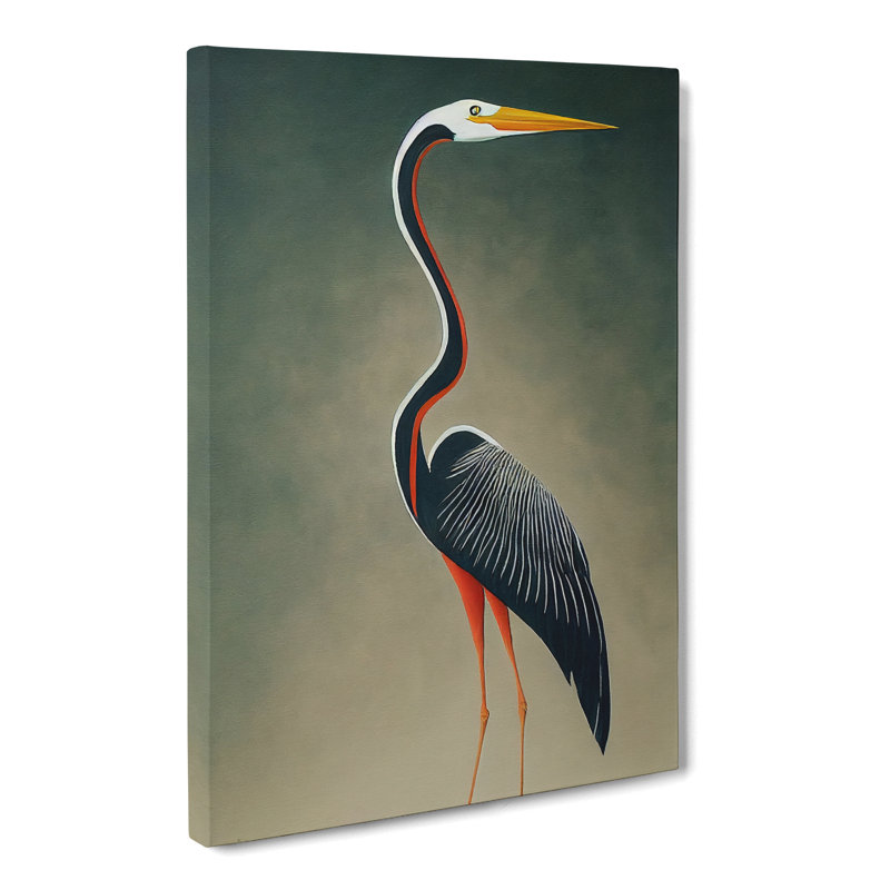 Almodovar Heron Gestural - Wrapped Canvas Print, 60cm H x 40cm W x 3cm D