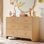 Commode moderne à 6 tiroirs pour chambre à coucher, commodes de 54 po de largeur avec commode à profil incurvé, chêne naturel