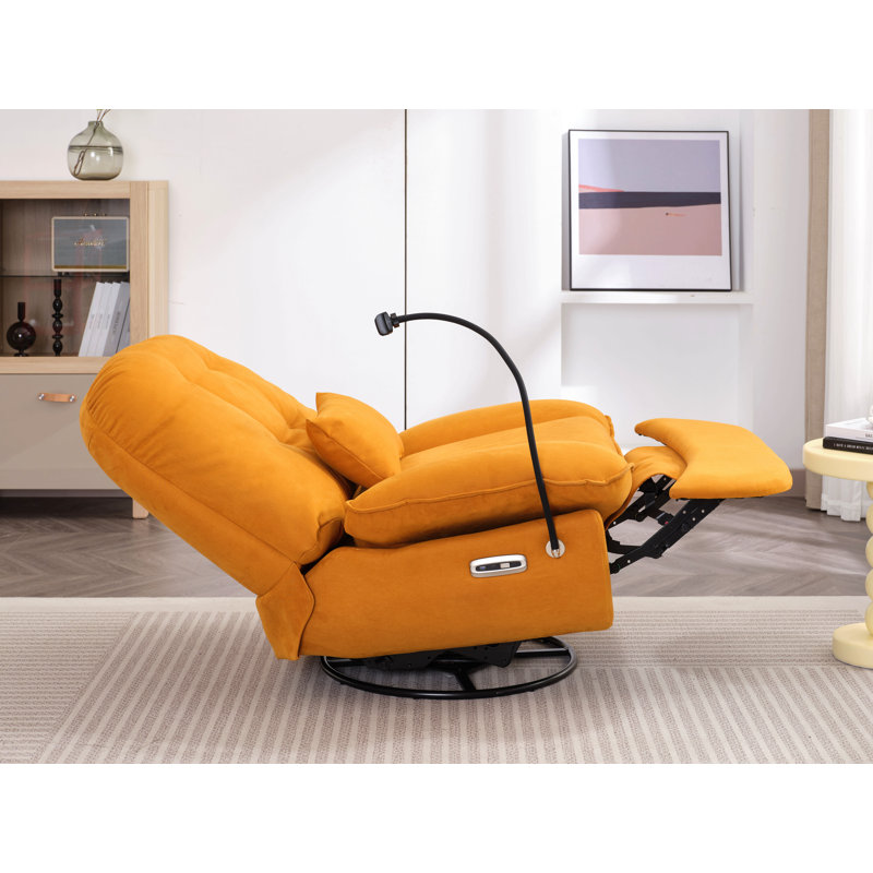 Fauteuil inclinable en cuir Albia, Similicuir orange