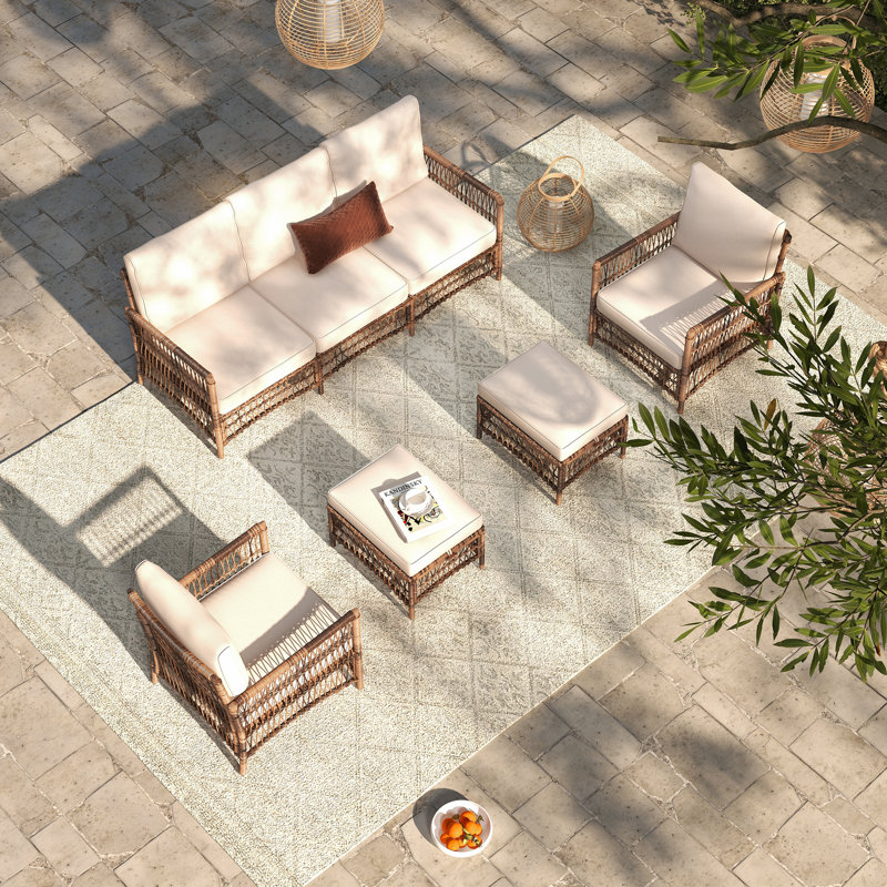 Tuskegee 5 Piece Sofa Seating Group with Cushions