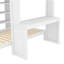 Lit double superposé double TG / double avec lit inférieur démontable et bureau, structure de lits superposés en bois massif avec tablettes intégrées et garde-robe, peut être converti en lit mezzanine, blanc
