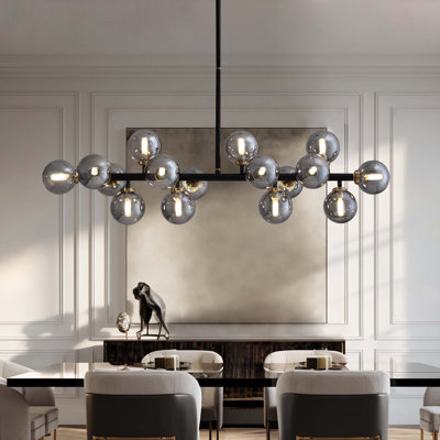 Holmesfield 16 - Light Dimmable Bubble Glass Sputnik Modern Linear Chandelier