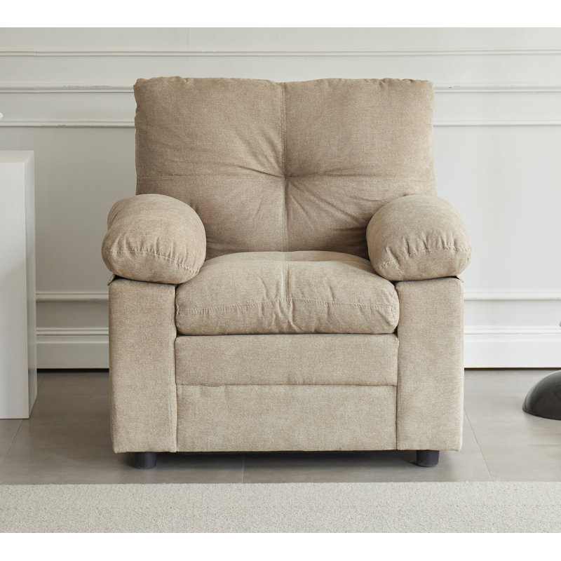 Chaise avec accoudoirs rembourrés 38,3 po, Chameau clair