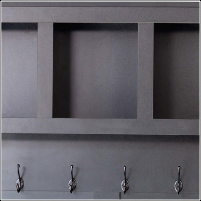 Arbre d'entrée multifonctionnel 4-en-1 avec portemanteau, armoire à chaussures, banc et tablettes de présentation pour une organisation efficace