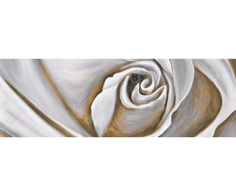 Gros plan sur une rose blanche - Toile botanique florale pour la décoration intérieure, H 60 po x l 20 po