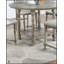 Ensemble de salle à manger à hauteur de comptoir contemporain avec 4 chaises hautes et une table spacieuse, finition gris clair, sièges rembourrés en tissu moelleux pour un confort moderne