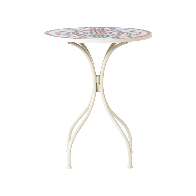 Ingerson Round Glass Iron Outdoor Bistro Table - 60 cm W 60 cm D