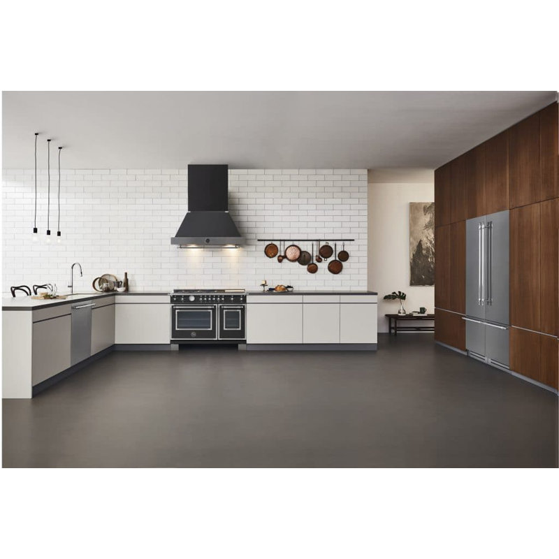Bertazzoni 48" Canopy Hood (Canopy Only), 54" H x 48" W x 19.68" D, Black