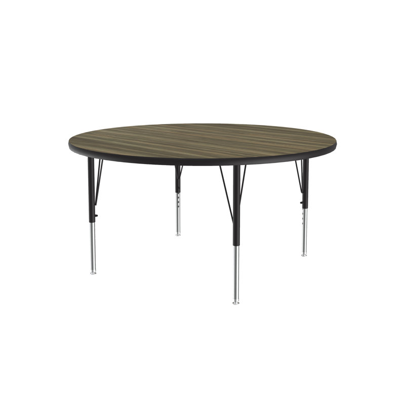 Table d'activité circulaire à hauteur ajustable, H 29 po x L 42 po x L 42 po, Noyer blanc colonial