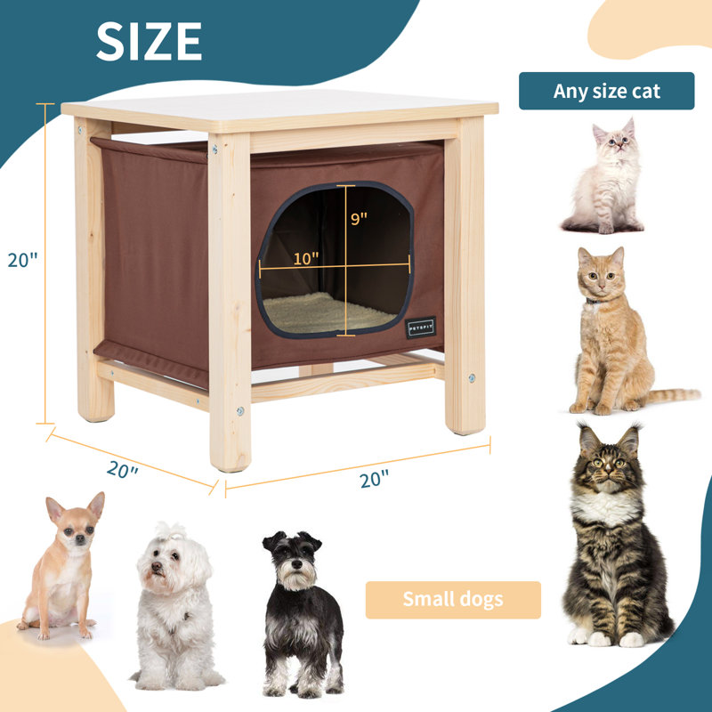 Maison pour chat avec molleton doux, brun