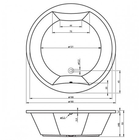 1950mm x 195mm Standard Acrylic Bathtub