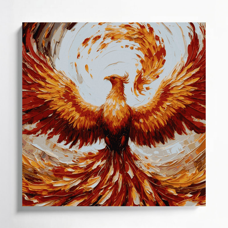 Art mural sur toile Sci Fi Phoenix, H 16 po x l 16 po