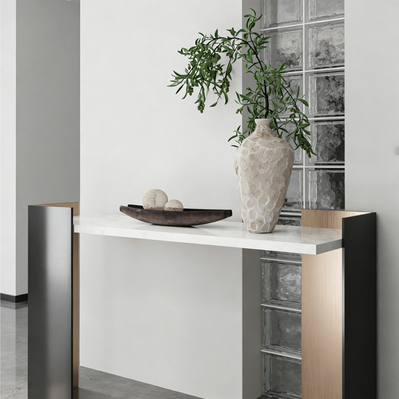 Italian Minimalist Luxury Console Table, H 33,46 po x l 55,12 po x P 13,78 po