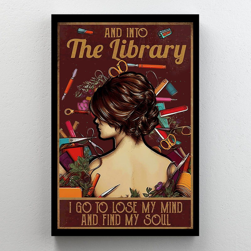 «And Into The Library I Go» - 1 pièce Rectangle Grap And Into The Library I Go - 1 pièce Rectangle, impression sur toile tendue