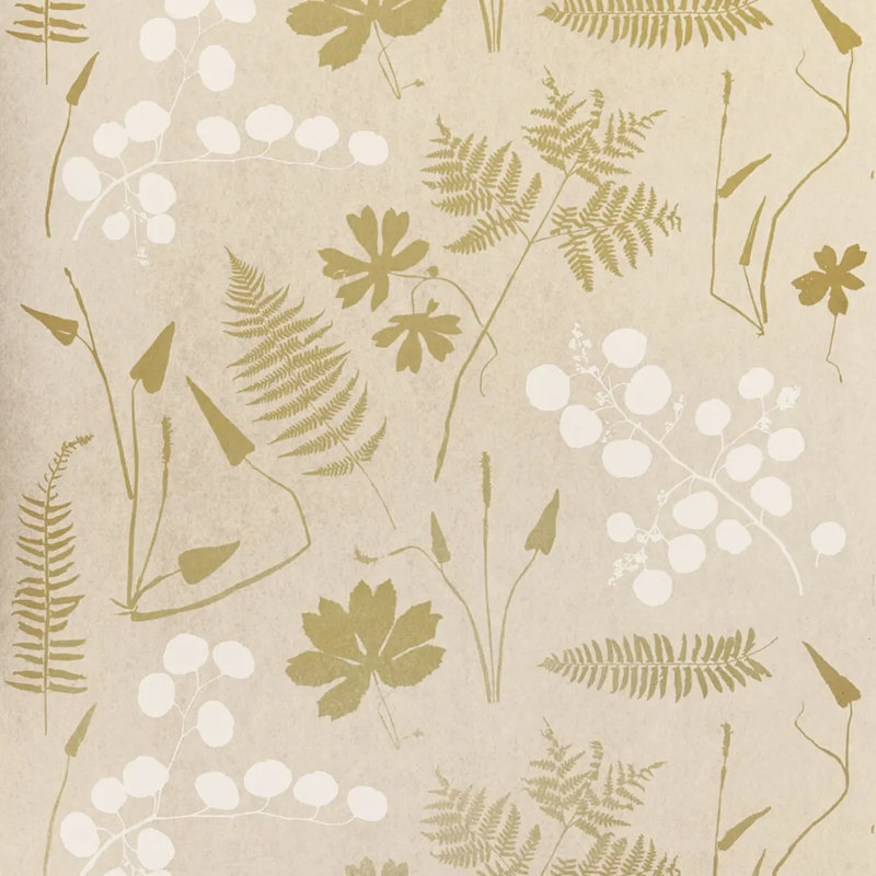 Modern Botanical Wallpaper, Parchment