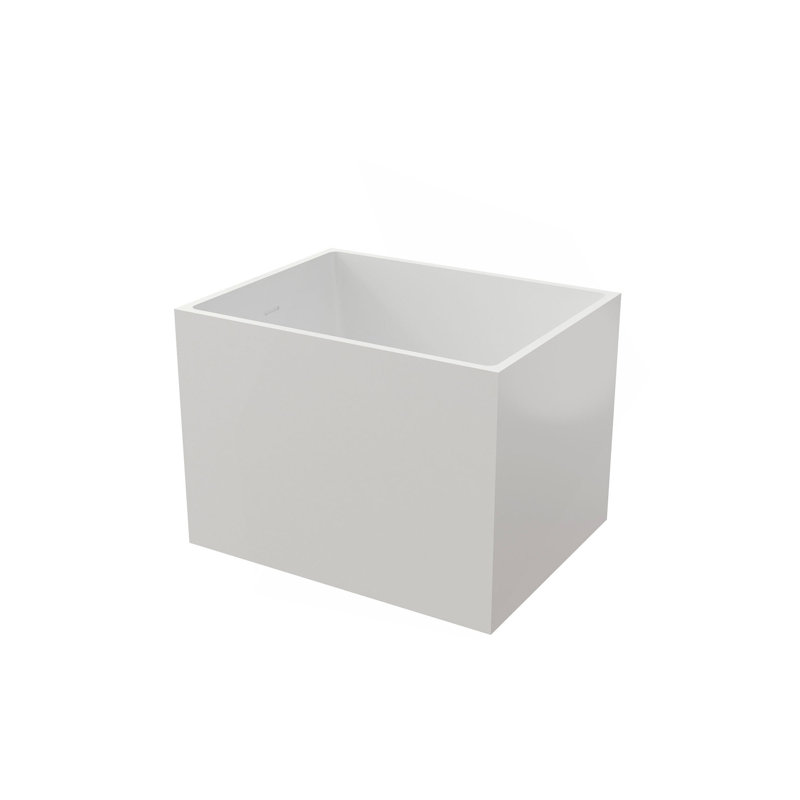 Baignoire autoportante de 35 po en acrylique, forme rectangulaire, blanc (blanc)