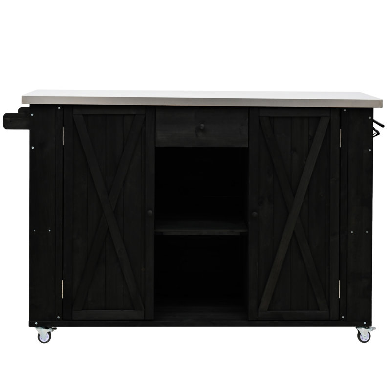 Outdoor Kitchen Island Fir Wood Kitchen Island With Stainless Steel Top