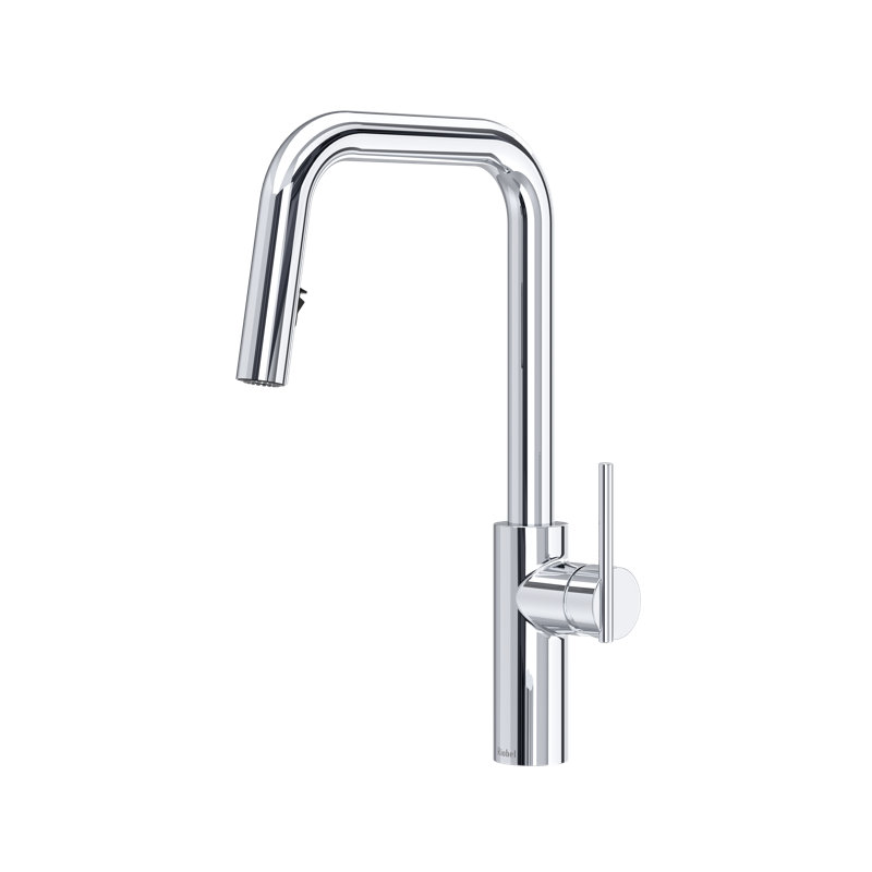 Robinet de cuisine latéral escamotable avec bec en U, Chrome
