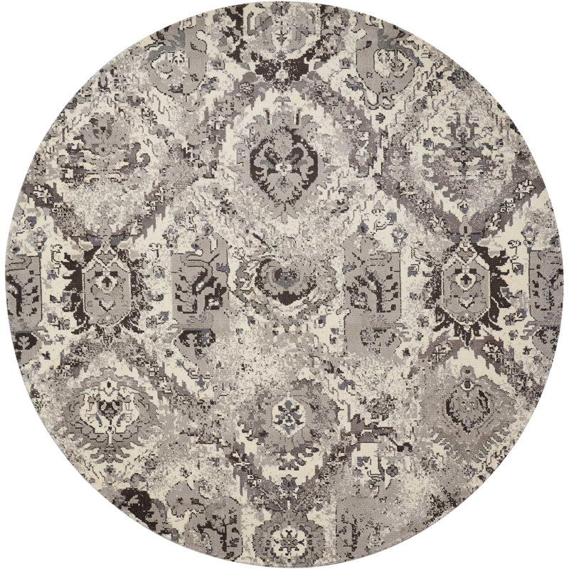 Idaville Abstract Indoor Rug, Round 8'