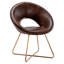 Fauteuil demi-tonneau en similicuir de 26,75 po de large avec base en métal Coomer-1654806639