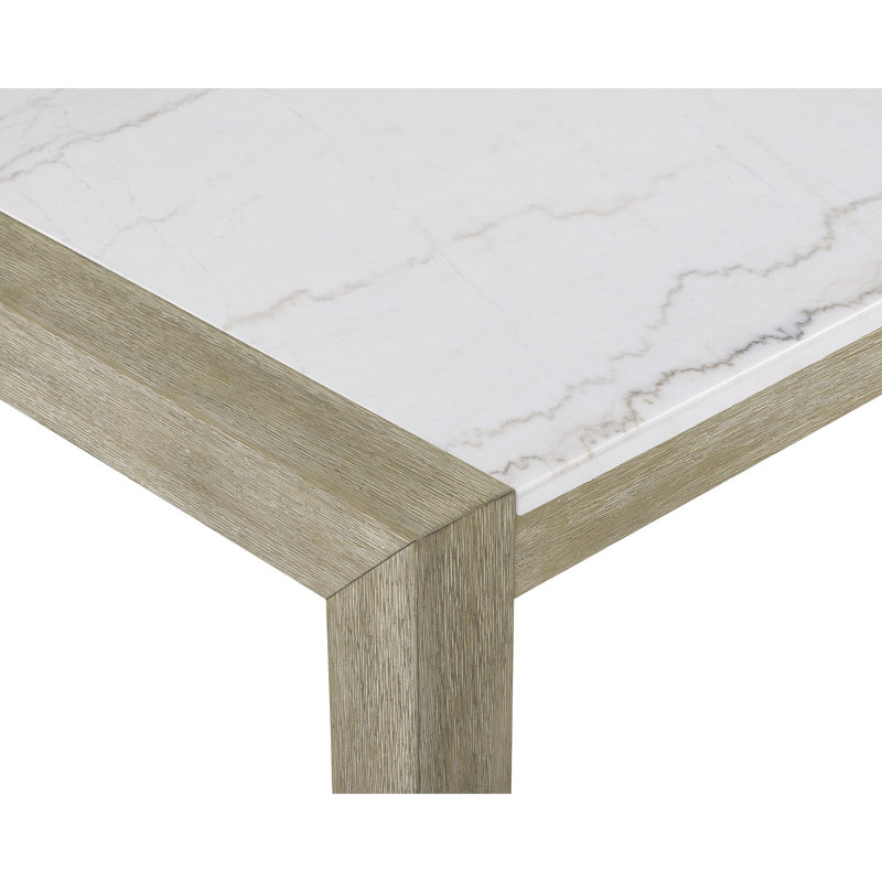 Mobilier de salle à manger contemporain en pierre de marbre, 7 pièces : table, 6 chaises