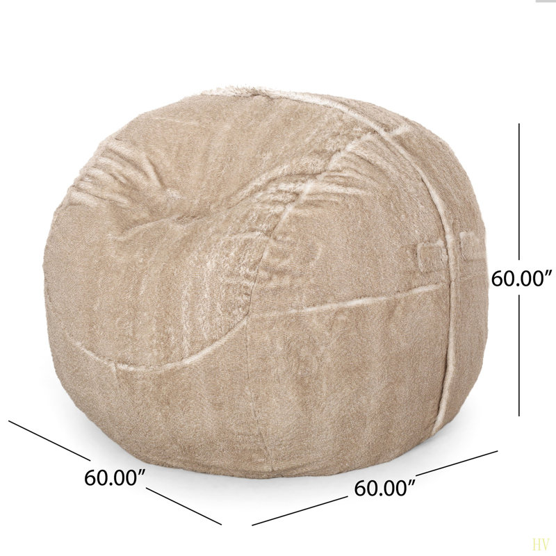 Fauteuil à billes arrondi en fausse fourrure Vida