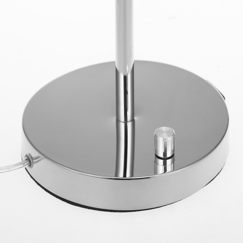 Lampe de bureau à 3 intensités en cristal à intensité variable avec deux ports USB, Transparent, Chrome
