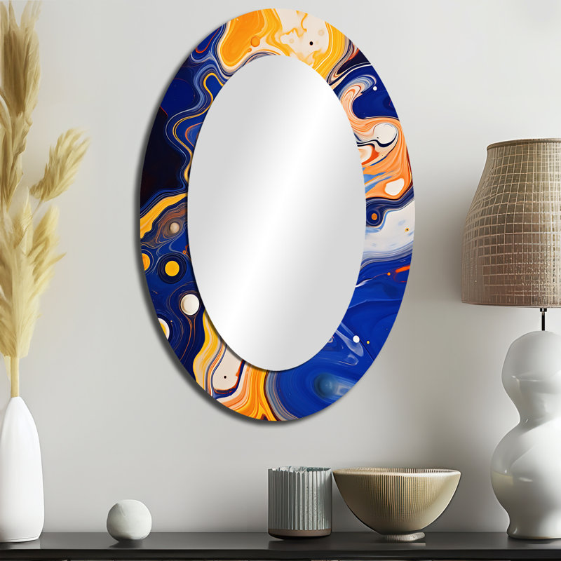 Miroir mural jaune et jaune liquide et moderne, H 36 po x l 24 po