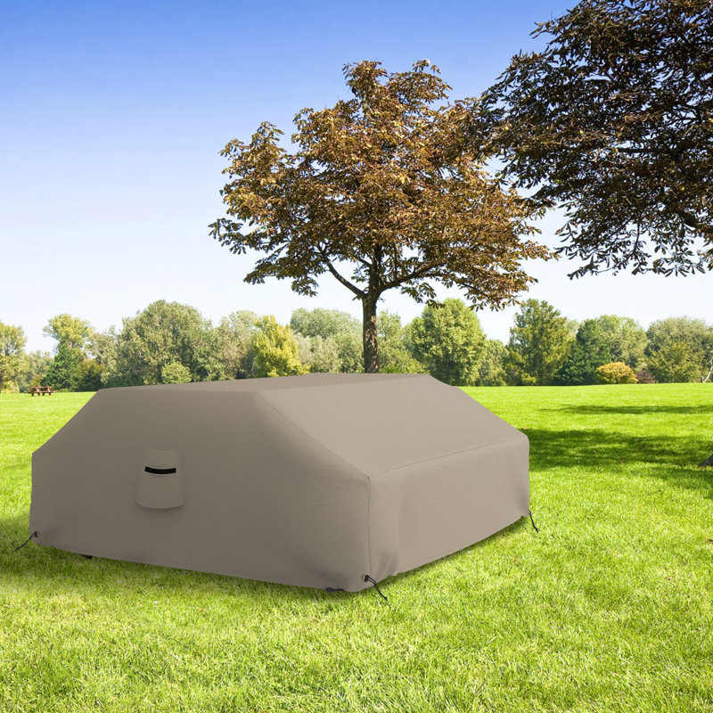 Heavy Duty Outdoor Waterproof Picnic Table Cover,All Weather Protection UVResistant Game Table Cover, Beige