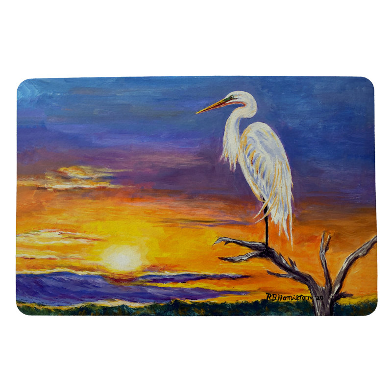 Paillasson d'extérieur antidérapant de 26 po x 18 po Egret Sunset