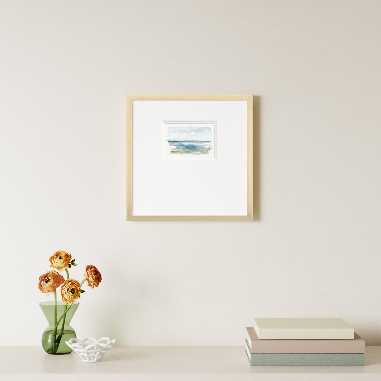 Coastline Splash IV, 17" H x 17" W x 1.125" D, Natural