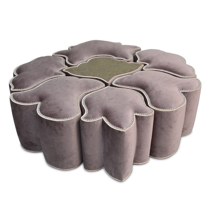 Fabu Novelty Ottoman, Purple Velvet