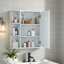 Armoire de rangement murale de salle de bain avec miroir, armoire à pharmacie avec tablette en bois réglable et portes, armoires de rangement montées avec 6 tablettes ouvertes-882272008