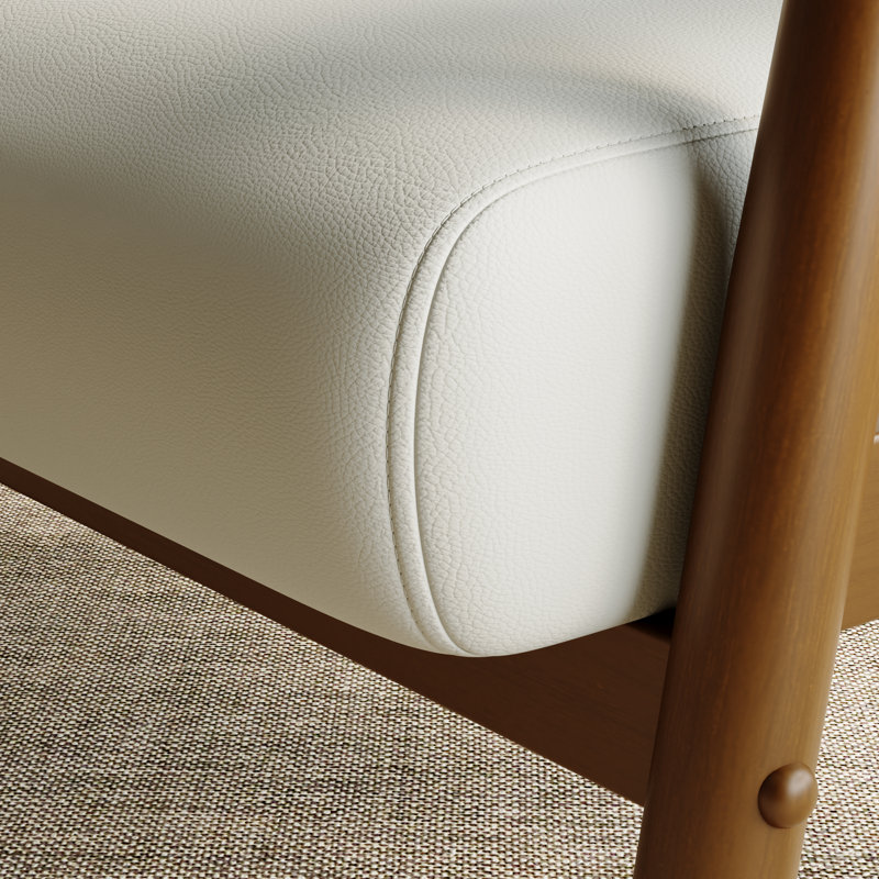 Chaise d'appoint rembourrée Bridgeview, White Leather