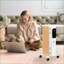 Chaufferette d'intérieur, autoportante 24,75 po avec 3 modes, minuterie, télécommande, 1 500 W | Blanc neige | Acier