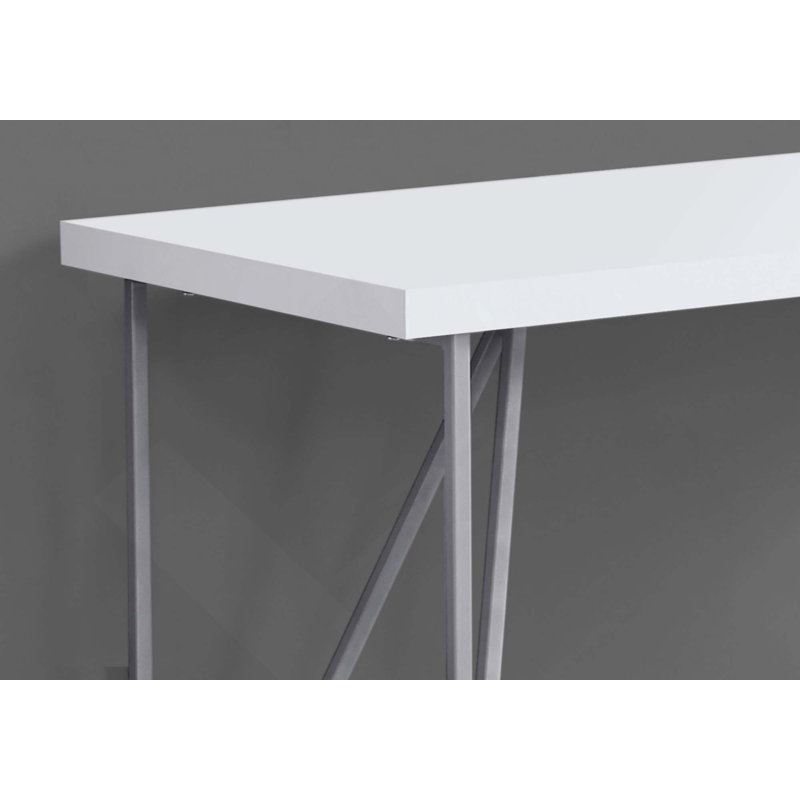 Bureau d'ordinateur, bureau personnel, ordinateur portable, travail, métal, contemporain, moderne