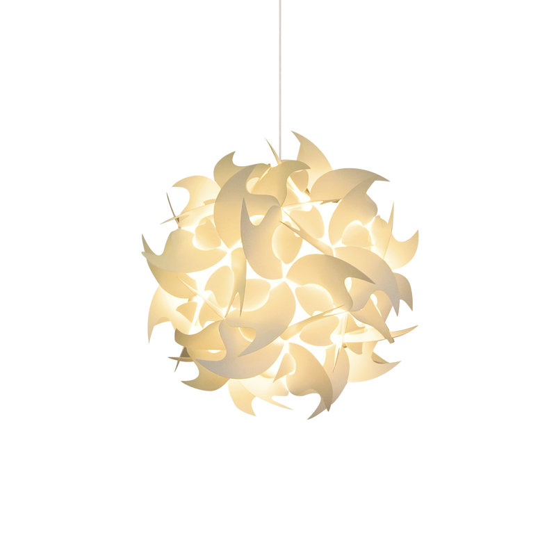 Akari Lanterns Deluxe Hooks Hanging Pendant Light - Warm white glow, 16" H x 16" W