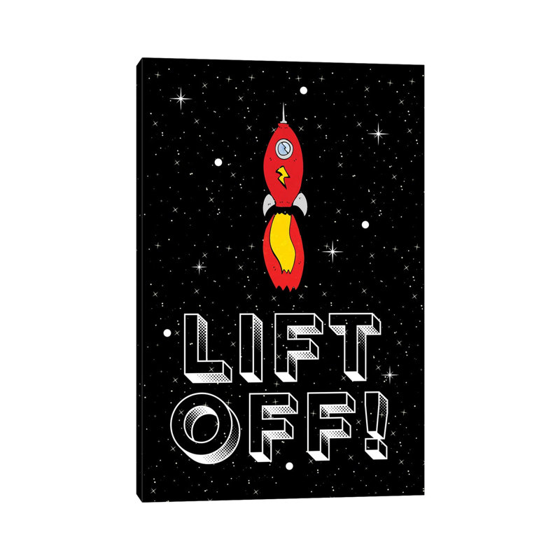 Lift Off! Space Rocket Blast Off by Design Harvest - Wrapped Canvas Print, 66.04 cm H x 45.72 cm W x 3.175 cm D