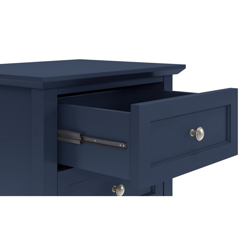 3 Drawer Bedside Table, Blue