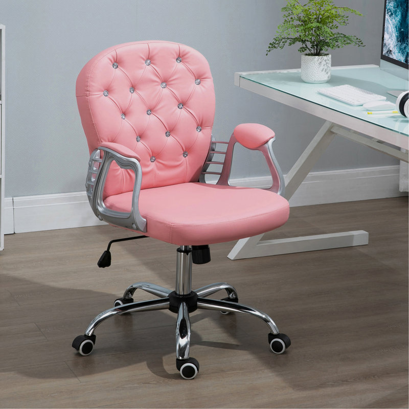 Noriko Task Chair, Pink, Faux Leather