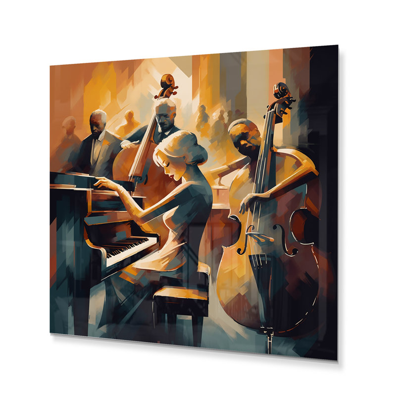 «Femelle Jazz Performer and Band II», reproduction non encadrée sur métal, H 16 po x l 16 po x P 1 po