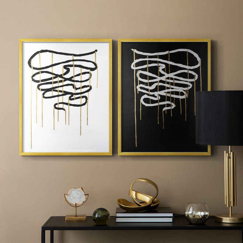«Weeping Ribbon I», reproduction encadrée de qualité supérieure - prête à être accrochée - aucun clou requis - aucun clou requis