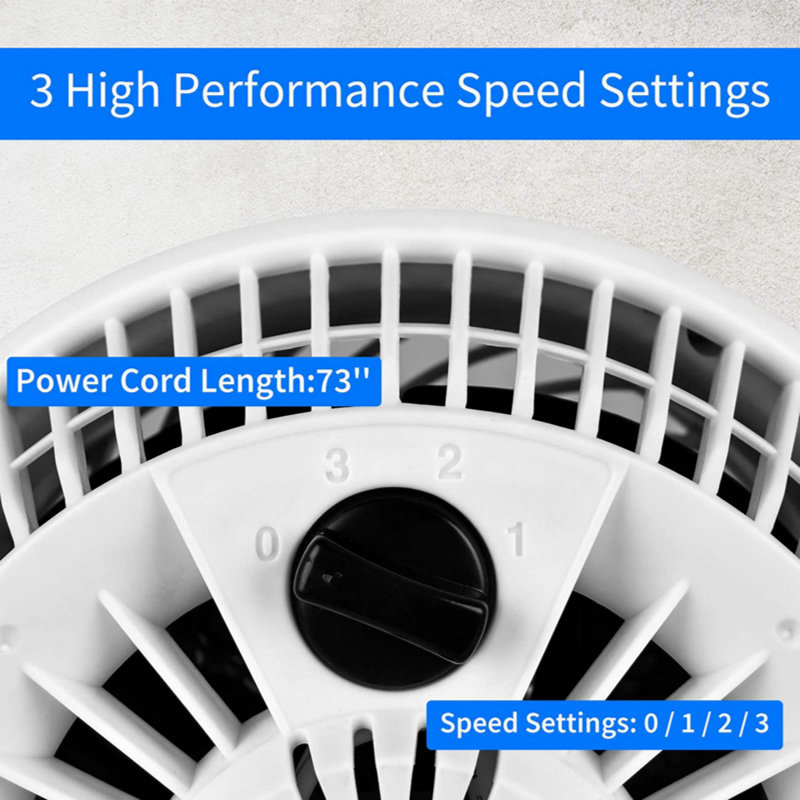 8" Table Fan Tabletop Air-Circulator Fan 3Speed Control 110° Rotation