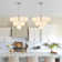 13 - Light Dimmable Modern Sputnik Atomic Tiered Cluster Globe Bubble Chandelier with Opal Glass Globe