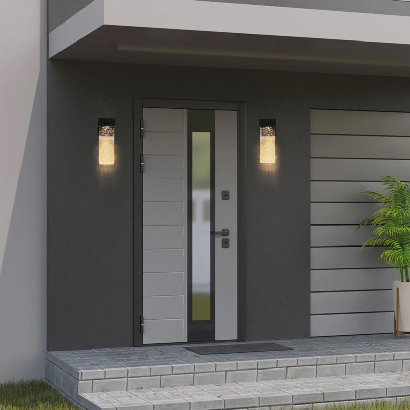Black Modern LED Outdoor Wall Sconce with Dusk to Dawn Sensor