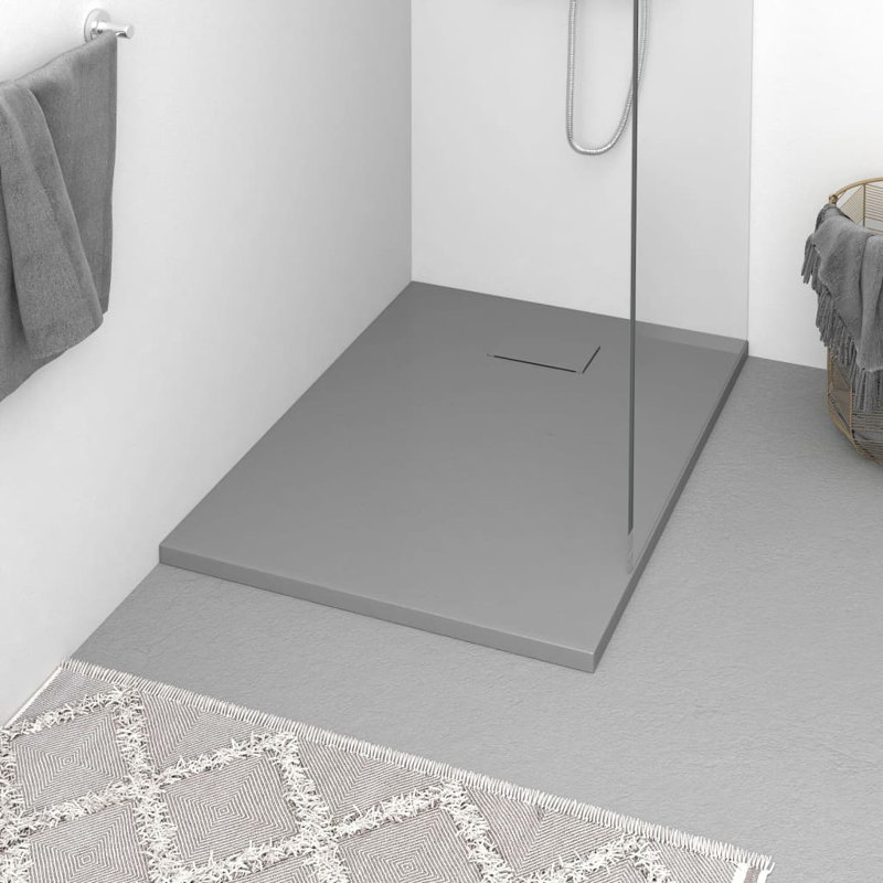 39.4'' W 27.6'' D Rectangular Shower Base, Gray