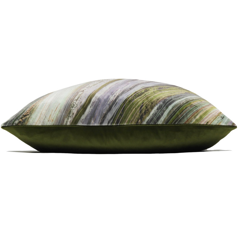 Prestigious Striped Rectangular Cushion, Green/Grey/Purple, Polyester