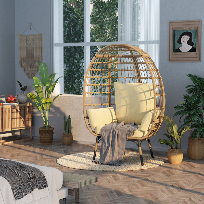 Fauteuil surdimensionné avec support Cariann, Beige