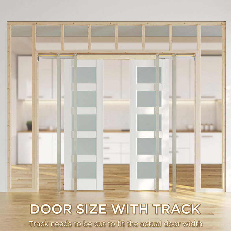 Portes coulissantes en verre givré 5-Lite, 64 po x 80 po