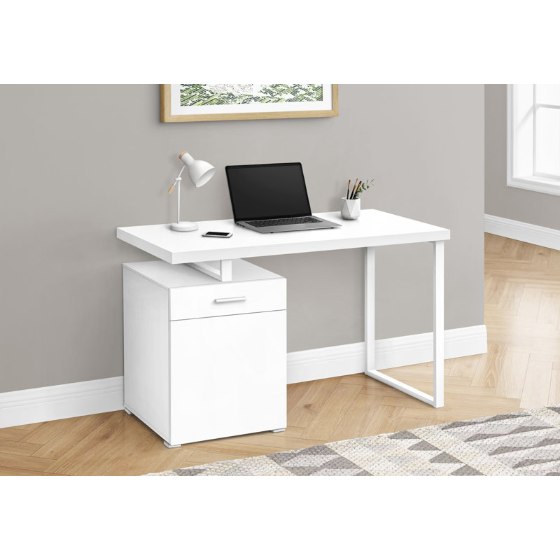 Computer Desk Home Office, Laptop, Left, Right Set-up, Storage Drawers, Work, Laminate, White, 30" H x 47.25" W x 23.5" D